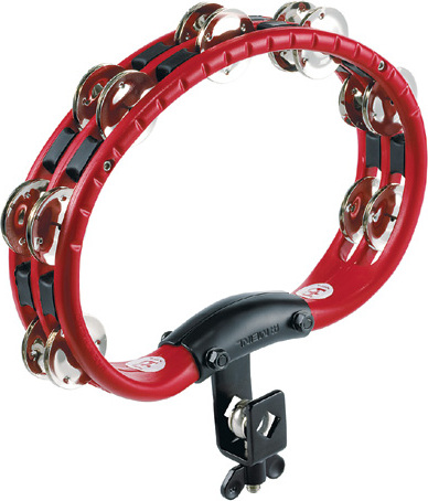 Meinl Tambourin avec attache Rouge - 2 rangées nickelées - TMT2R Tambourine