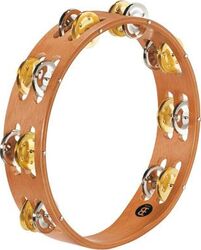 Tambourine Meinl Tambourin Bois - 2 rangées de cymbalettes Laiton/Nickel