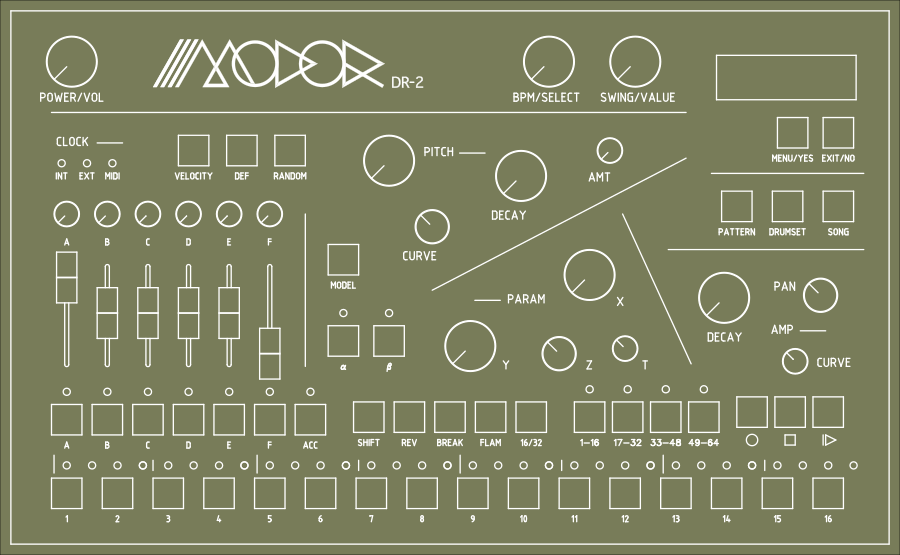 Modor Dr-2 - Drum machine - Variation 2