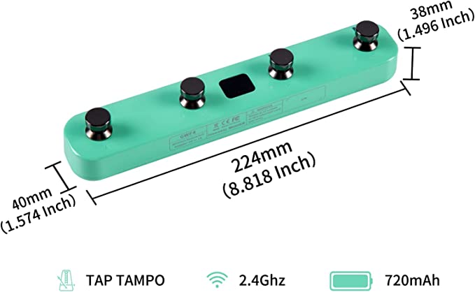 Mooer Gwf4 Gtrs Wireless Footswitch Surf Green - Volume, boost & expression effect pedal - Variation 2