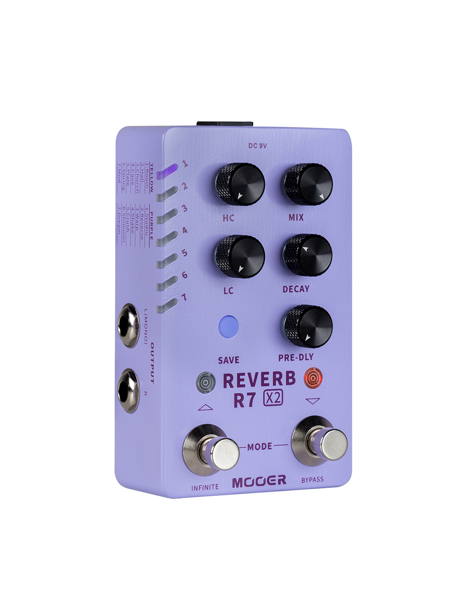 Mooer R7x2 Reverb - Reverb, delay & echo effect pedal - Variation 1