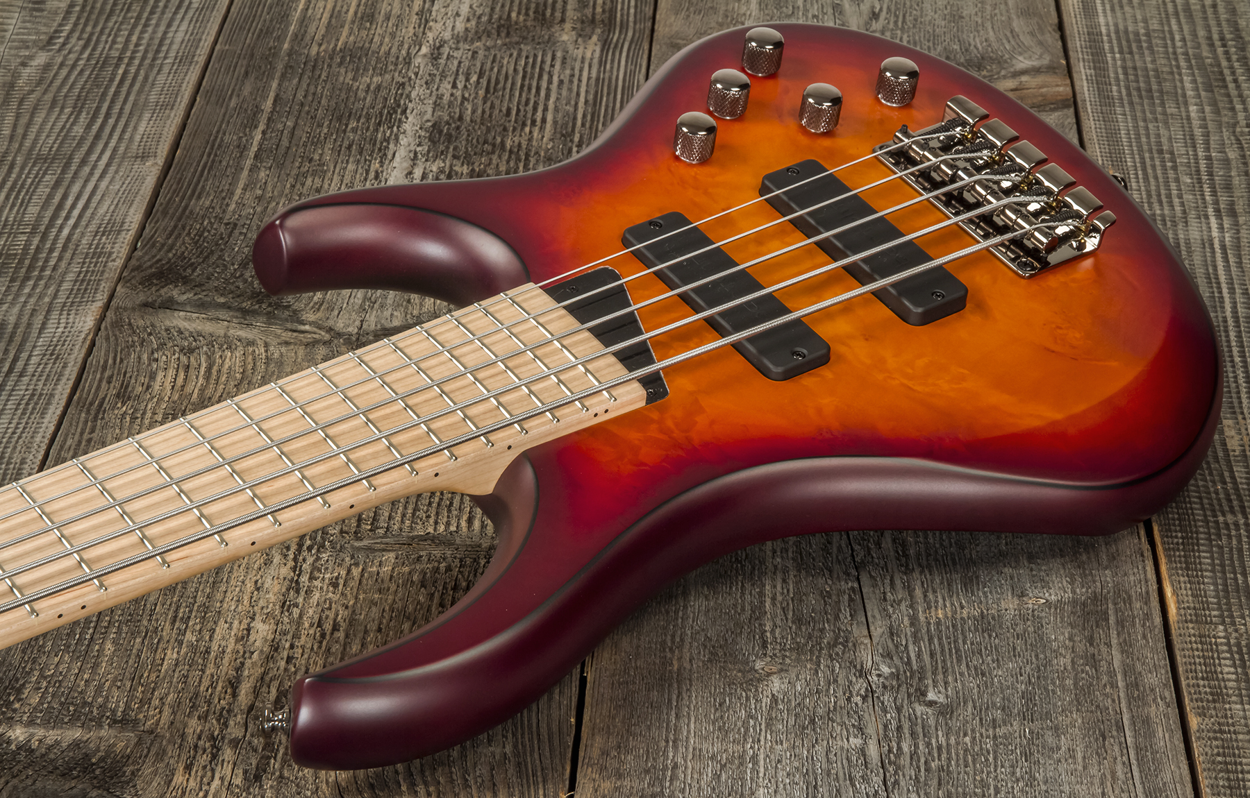 Mtd Kzx5mp-dcb Kingston 5c Active Bartolini Mn - Dark Cherry Burst - Solid body electric bass - Variation 2