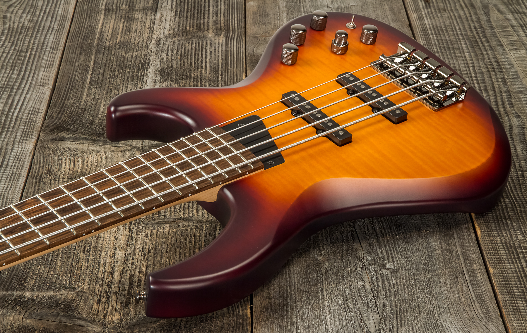 Mtd Saragota Deluxe Ksdx5la-dcb Kingston 5c Active Lau - Cherry Burst - Solid body electric bass - Variation 2