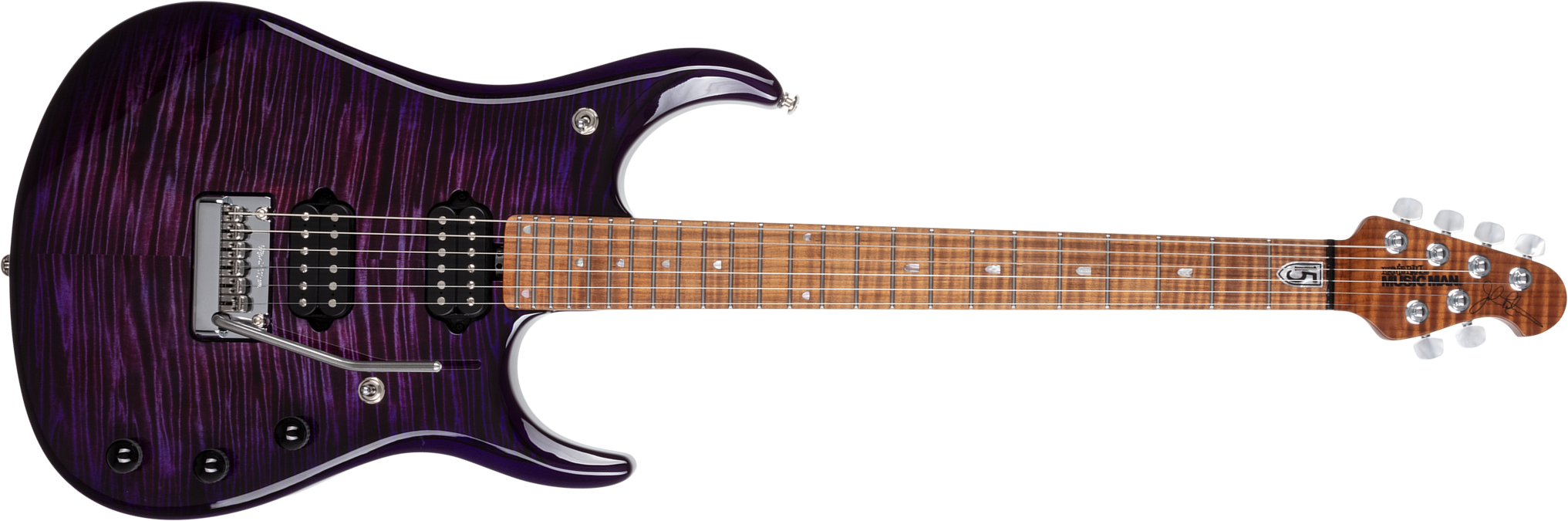 Music Man John Petrucci Jp15 Signature 2h Dimarzio Piezo Trem Mn +housse - Purple Nebula Flame Top - Metal electric guitar - Main picture