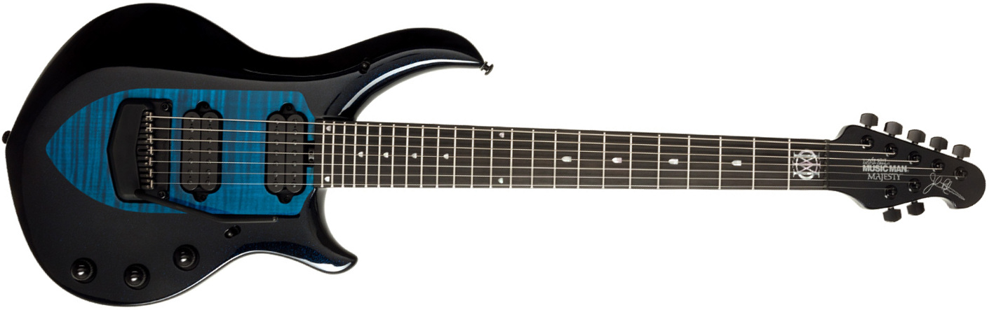 Music Man John Petrucci Majesty 7 Signature 2h Dimarzio Piezo Trem Eb - Okelani Blue - 7 string electric guitar - Main picture