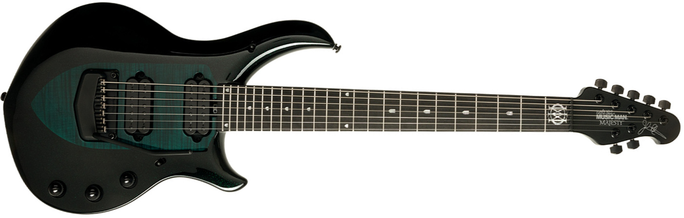 Music Man John Petrucci Majesty 7 Signature 2h Dimarzio Piezo Trem Eb - Emerald Sky - 7 string electric guitar - Main picture