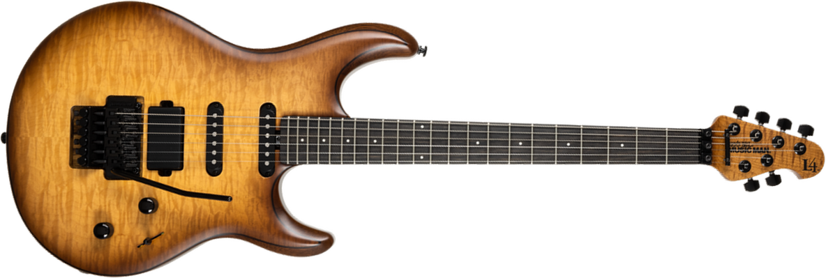 Music Man Steve Lukather Luke 4 30th Anniversary Signature Hss Trem Eb +housse - Steamroller Walnut Burst Satin - Signature electric guitar - Main pic