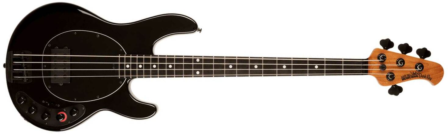 Music Man Stingray Darkray H Active Eb +housse - Obsidian Black - Solid body electric bass - Main picture