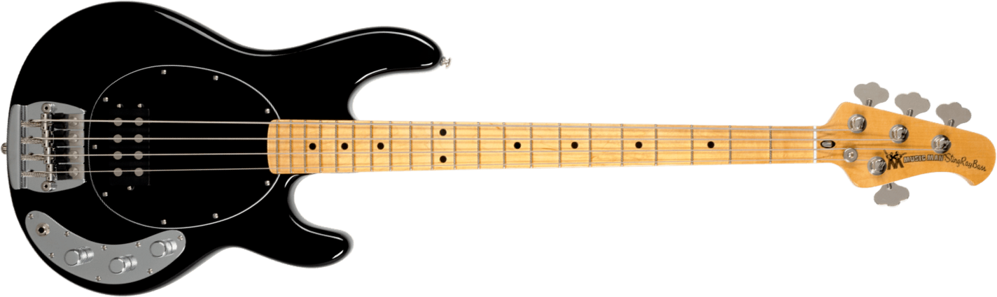 Music Man Stingray Retro 70s Usa Active Mn - Black - Solid body electric bass - Main picture