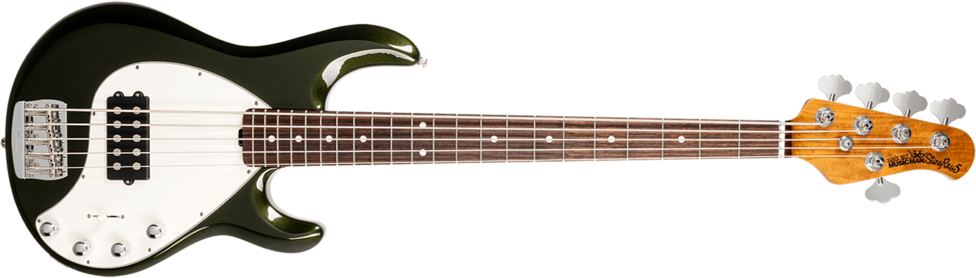 Music Man Stingray Special H 5c Active Rw +housse - Fallout Green - Solid body electric bass - Main picture