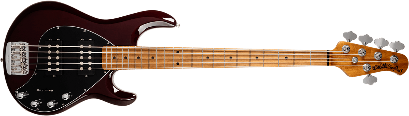 Music Man Stingray Special Hh 5c Active Mn +housse - Translucent Oxblood - Solid body electric bass - Main picture