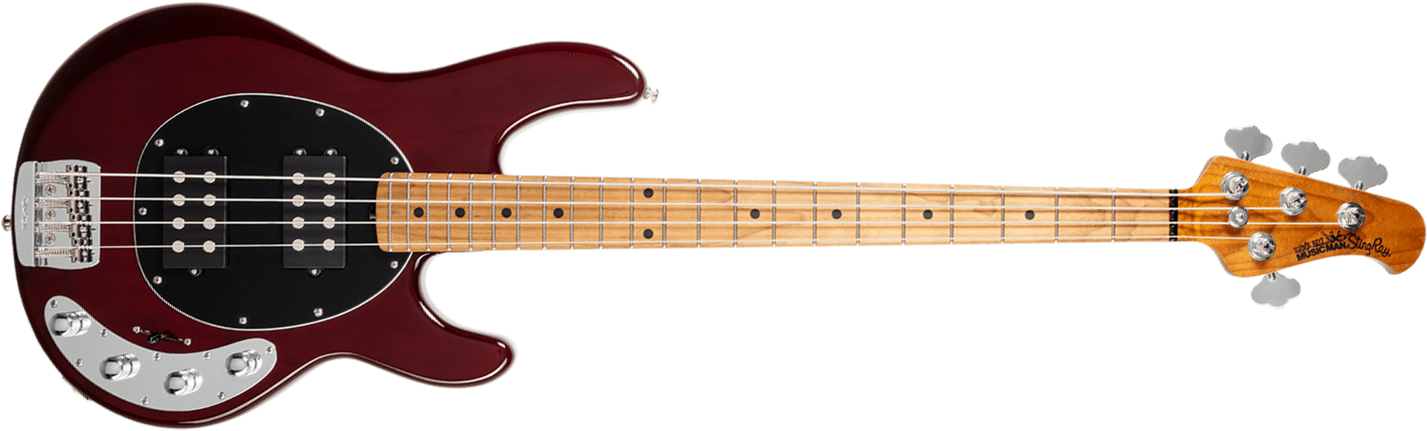 Music Man Stingray Special Hh Active Mn +housse - Translucent Oxblood - Solid body electric bass - Main picture