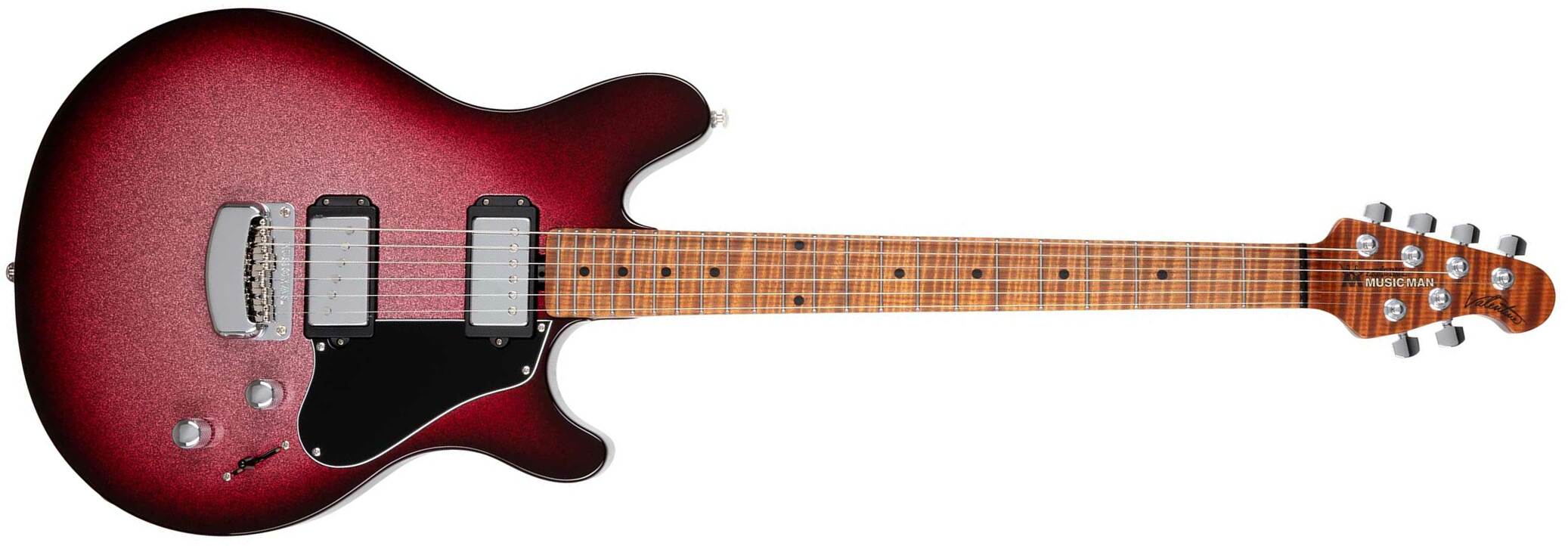 Music Man Valentine Signature 2h Ht Mn +housse - Maroon Burst Sparkle - Signature electric guitar - Main picture