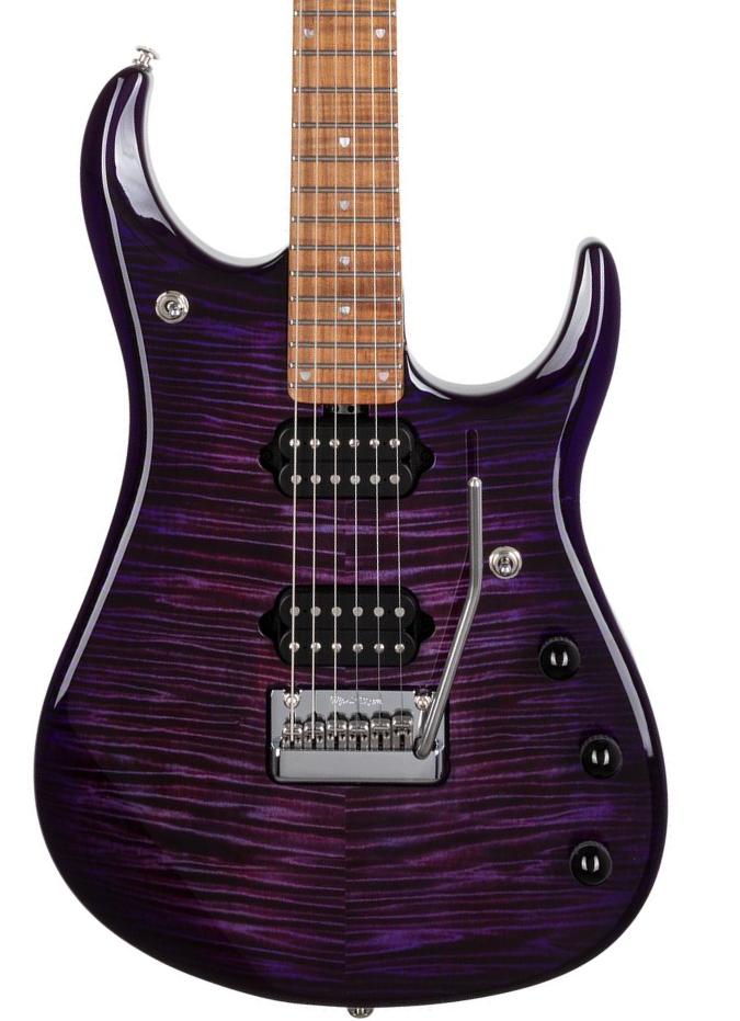 Metal electric guitar Music man John Petrucci JP15 +Gig Bag - Purple nebula flame top