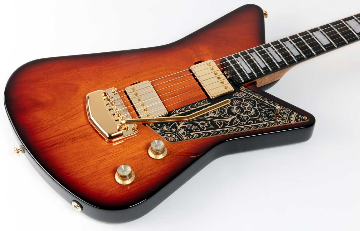 Music Man Mariposa Hh Usa 2h Trem Eb - Sahara Sunset - Retro rock electric guitar - Variation 2
