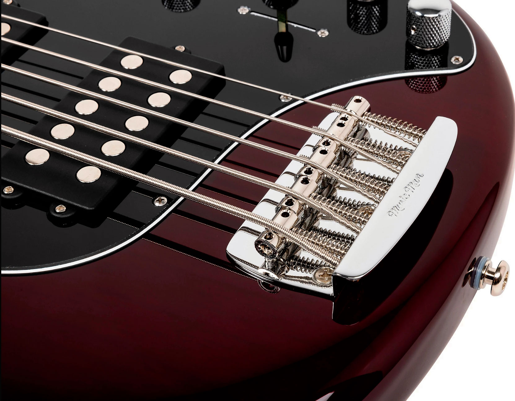 Music Man Stingray Special Hh 5c Active Mn +housse - Translucent Oxblood - Solid body electric bass - Variation 4