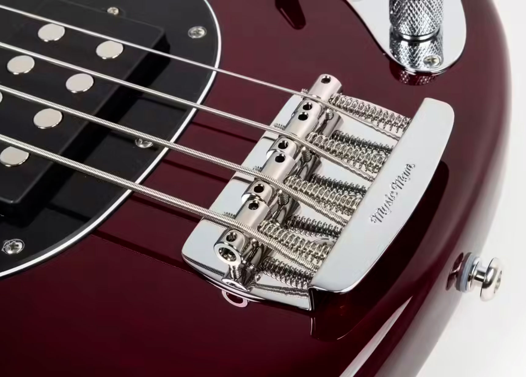 Music Man Stingray Special Hh Active Mn +housse - Translucent Oxblood - Solid body electric bass - Variation 3