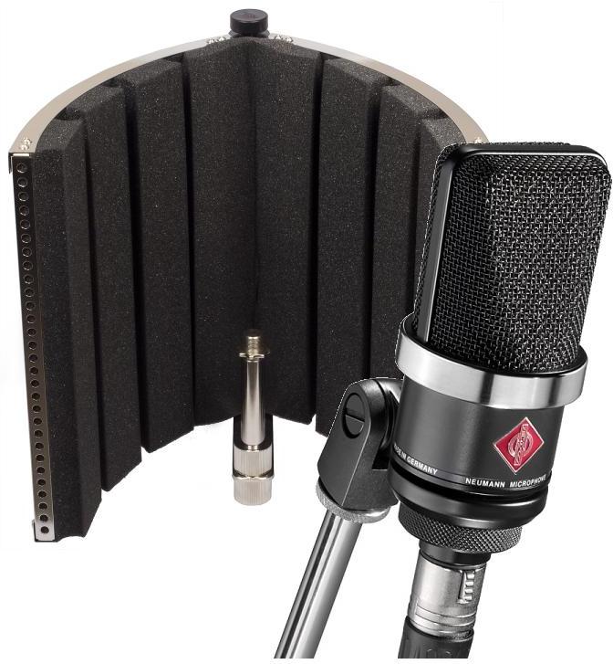 Microphone pack with stand Neumann TLM 102 BK + X-Screen