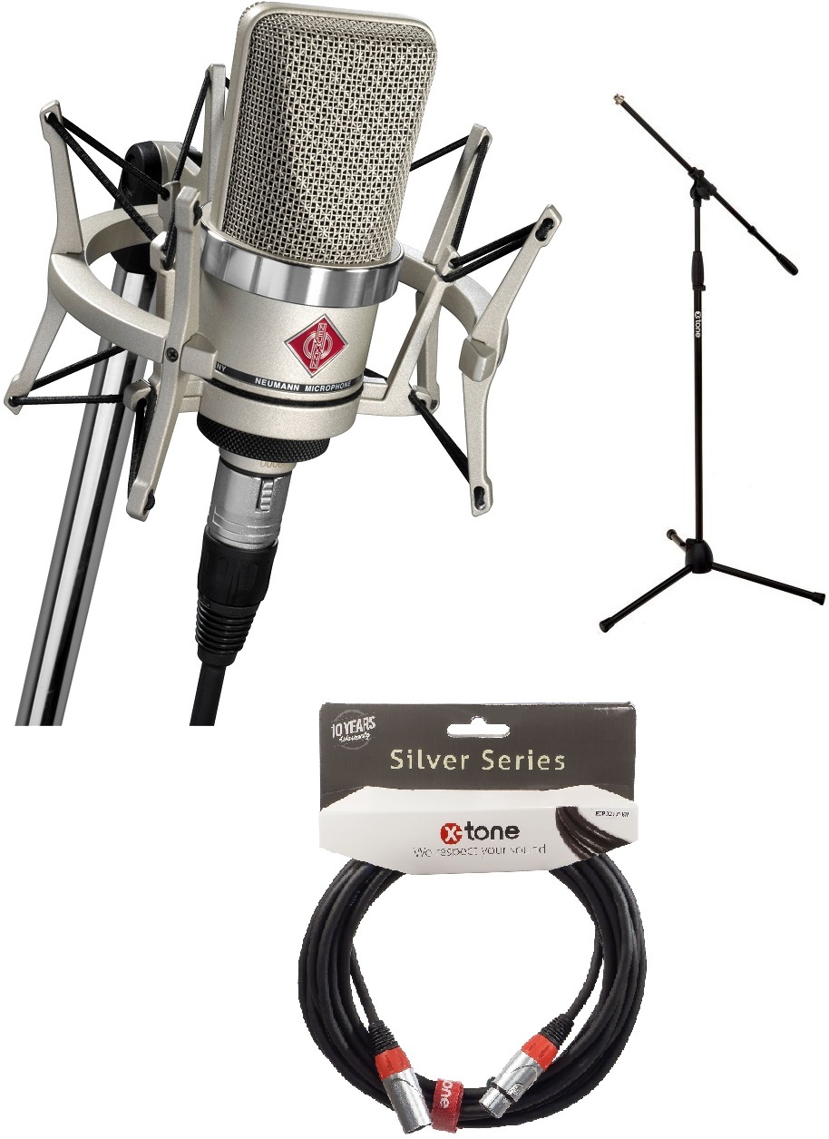 TLM 102 Studio Set + xh 6000 Pied Micro + Xlr Xlr 6M Microphone pack with  stand Neumann