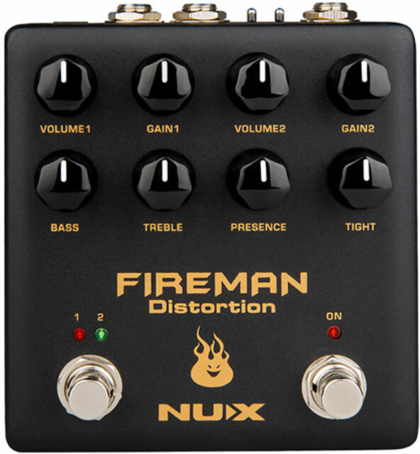 Nux Fireman Dual Channel Distortion Verdugo - Overdrive, distortion & fuzz effect pedal - Main picture