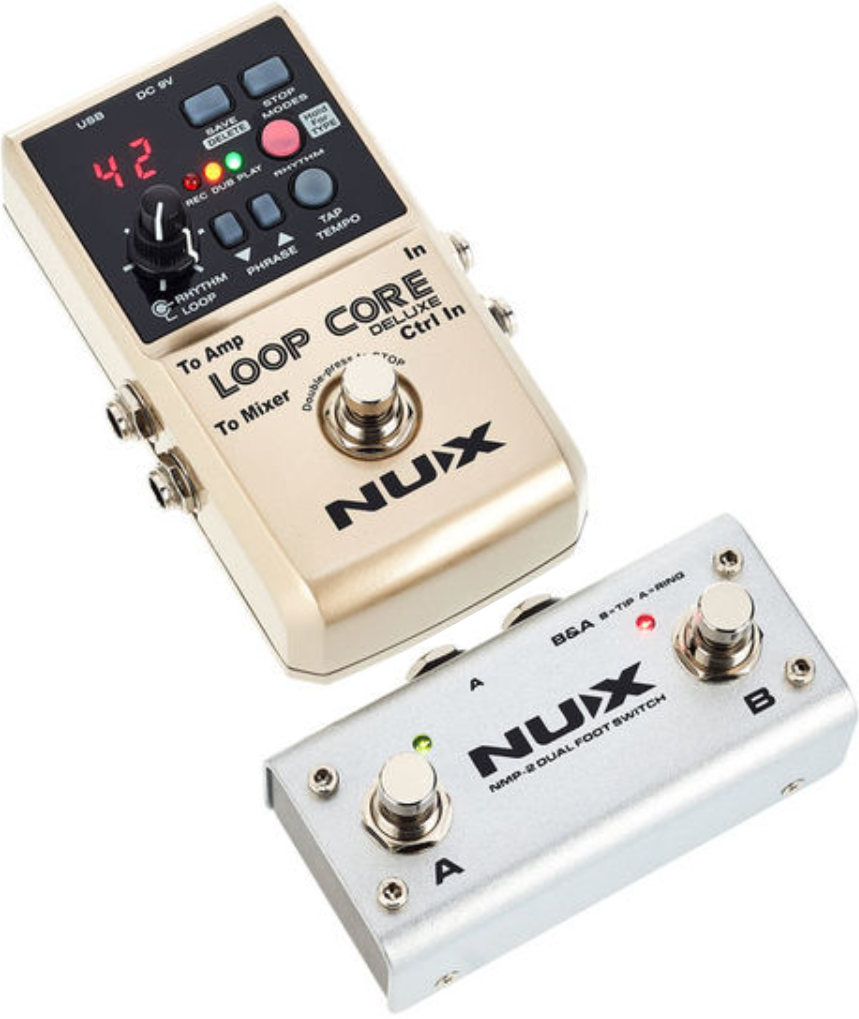 Nux Loop Core Deluxe Bundle With Nmp-2 Dual Footswitch - Looper effect pedal - Main picture