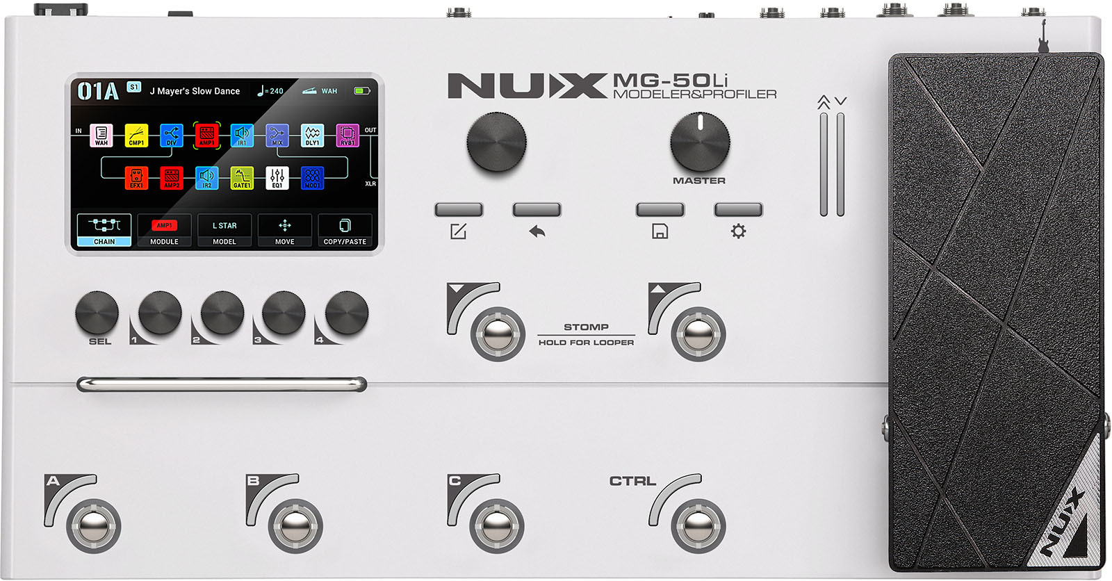 Nux Mg50 Li White Guitar & Bass - Multieffect for electric guitar - Main picture