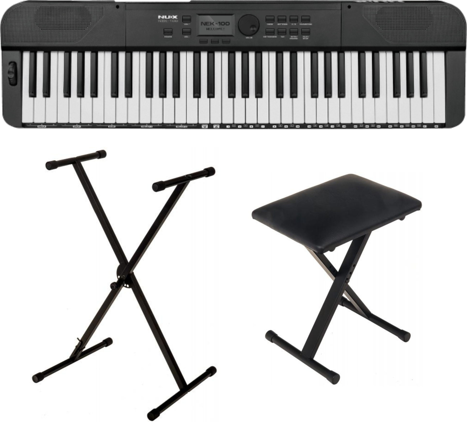 Nux Nek-100 + Stand (xh 6100) + Banquette Pliable (xb 6150) - Portable digital piano - Main picture