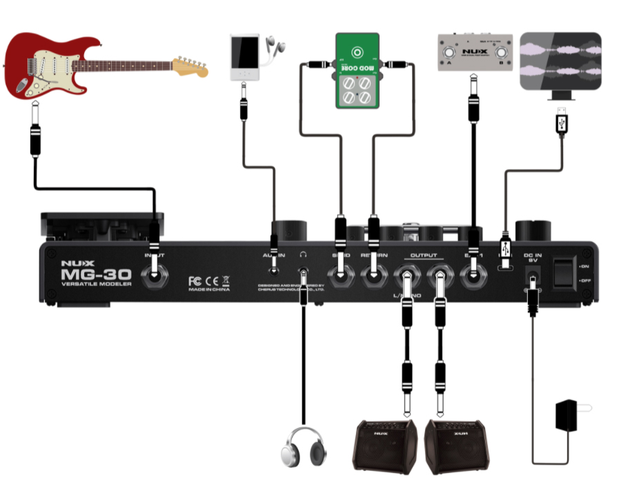 Nux Mg-30 Guitar & Bass Versatile Modeler - Guitar amp modeling simulation - Variation 8