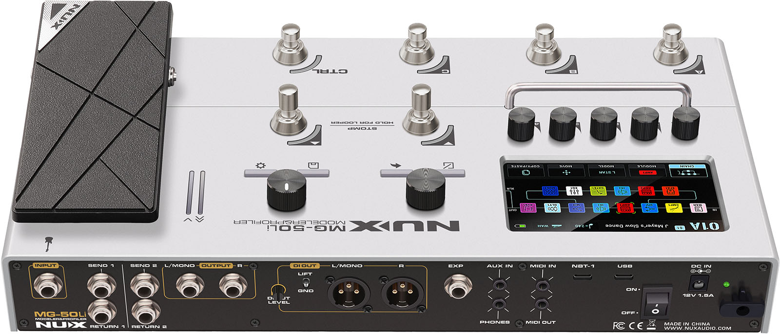 Nux Mg50 Li White Guitar & Bass - Multieffect for electric guitar - Variation 4