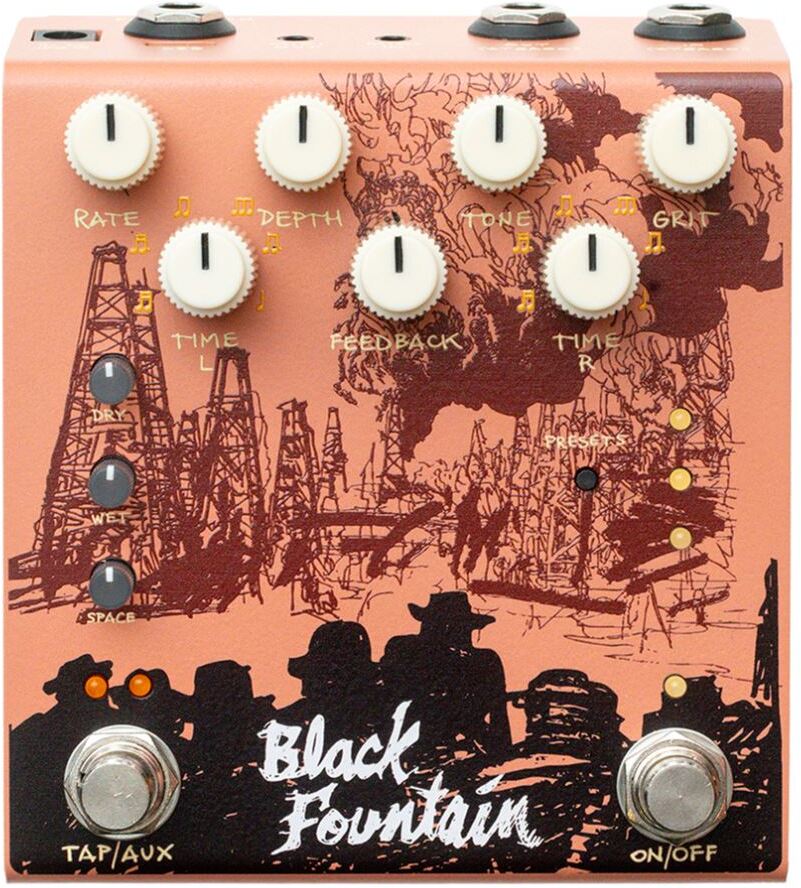 Old Blood Noise Black Fountain Stereo Terracotta - Reverb, delay & echo effect pedal - Main picture
