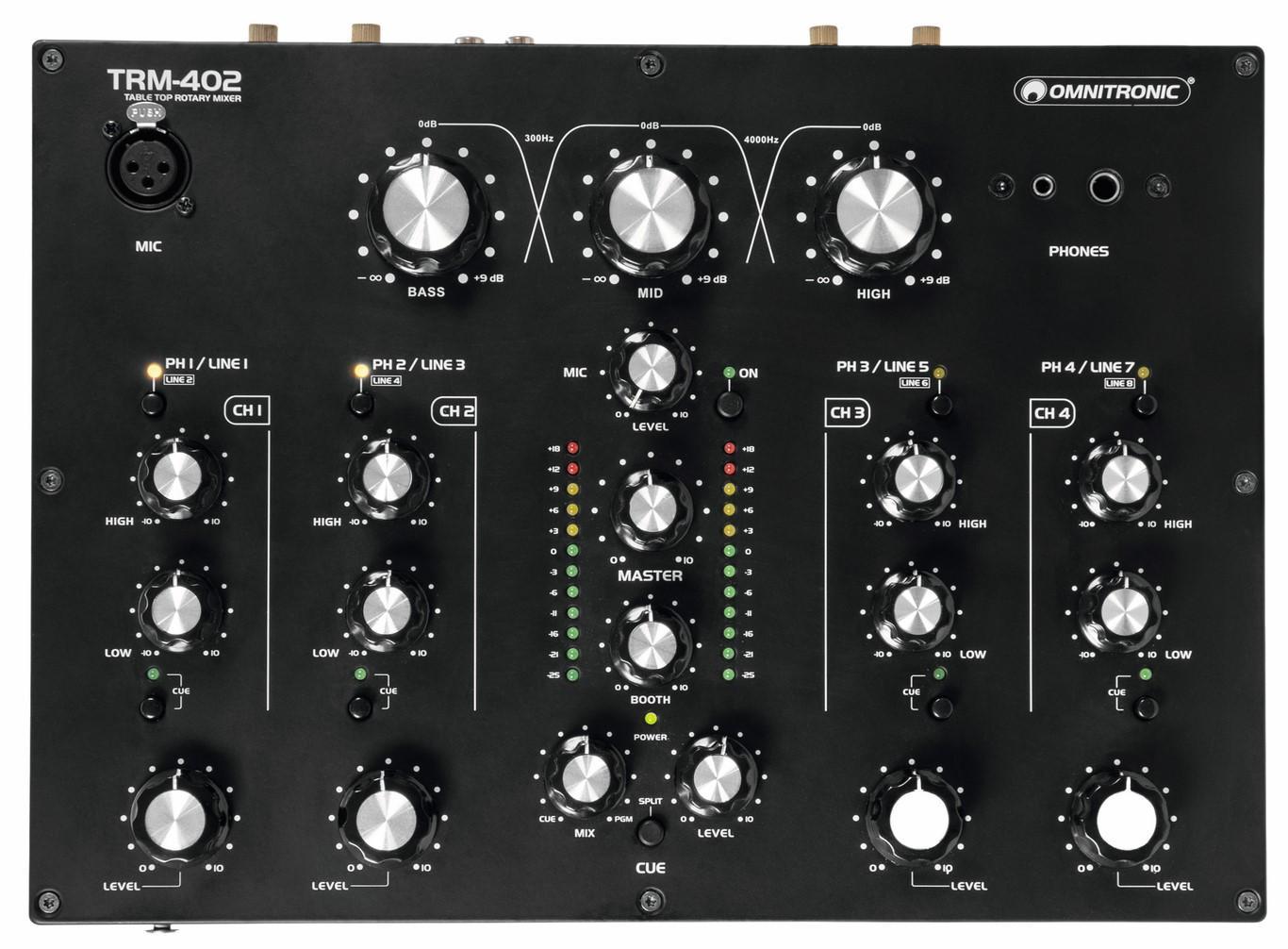 Dj mixer Omnitronic TRM-402 4-Channel Rotary Mixer