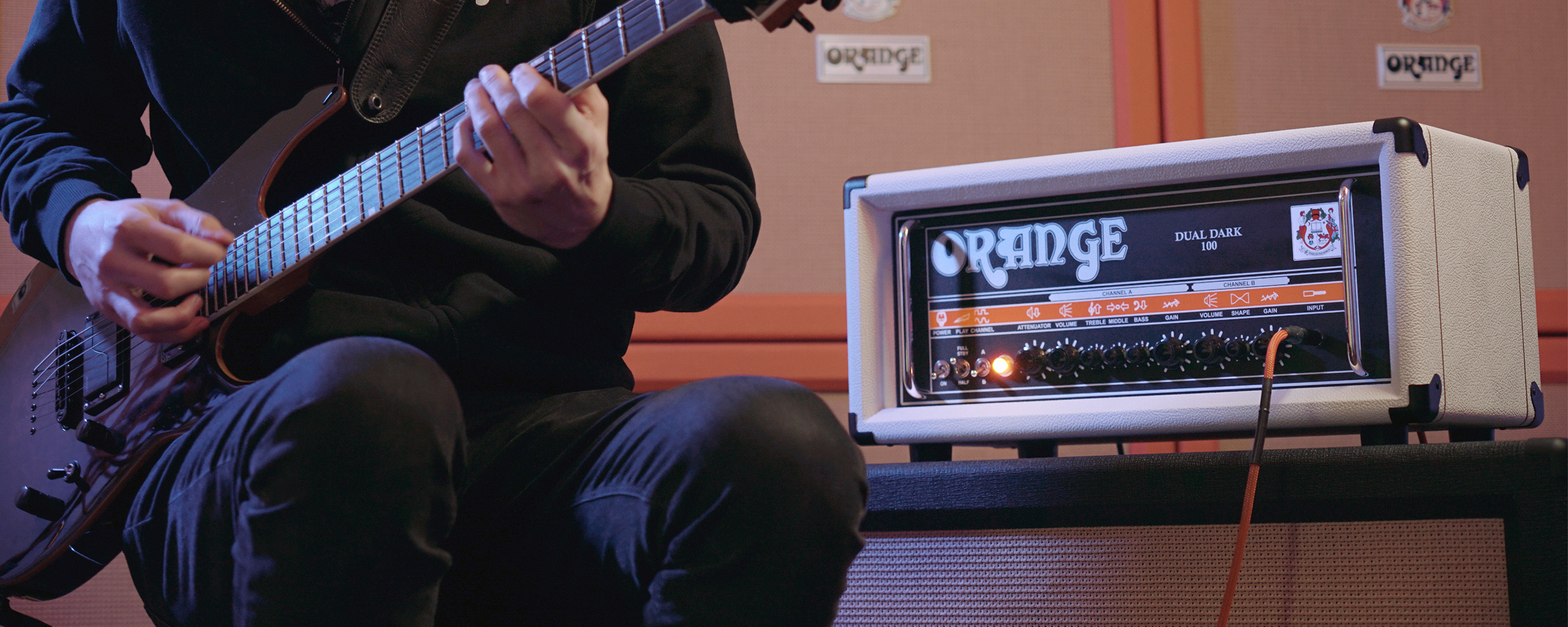 Orange Dual Dark 100 White Head 100w - Electric guitar amp head - Variation 3