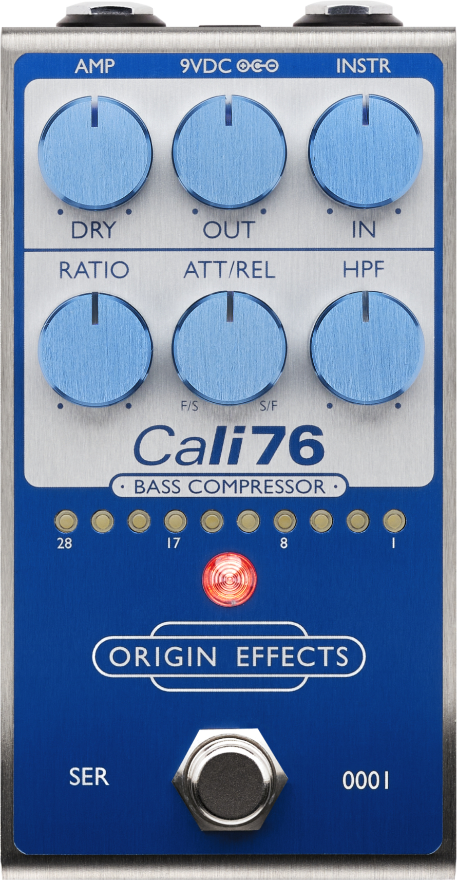 Origin Effects Cali76 Bass Compressor Super Vintage Blue 2024 - Compressor, sustain & noise gate effect pedal for bass - Main picture