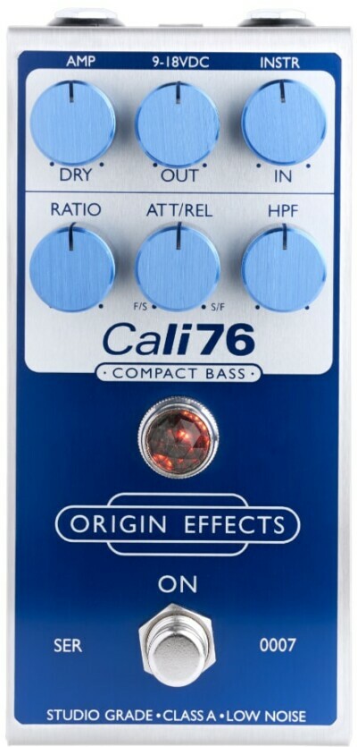 Origin Effects Cali76 Compact Bass Compressor Blue Edition - Compressor, sustain & noise gate effect pedal for bass - Main picture