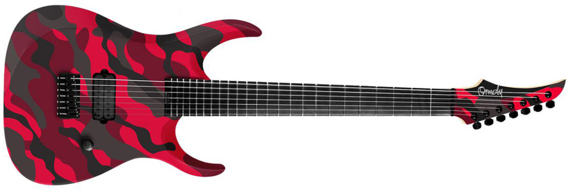 Ormsby Dino Cazares Dc Gtr 7c Signature Baritone H Seymour Duncan Ht Eb - Red Camo - 7 string electric guitar - Main picture