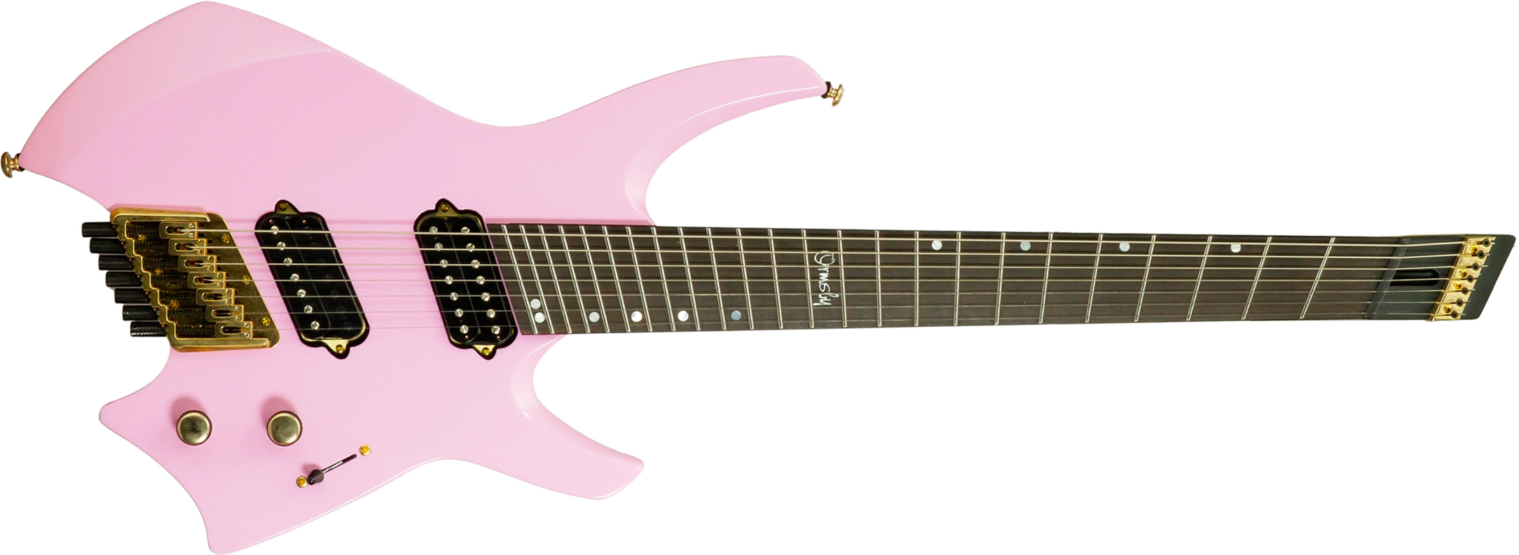 Ormsby Goliath Headless 7 Gtr Run 14 7c Multiscale 2h Ht Eb - Shell Pink - Multi-Scale Guitar - Main picture