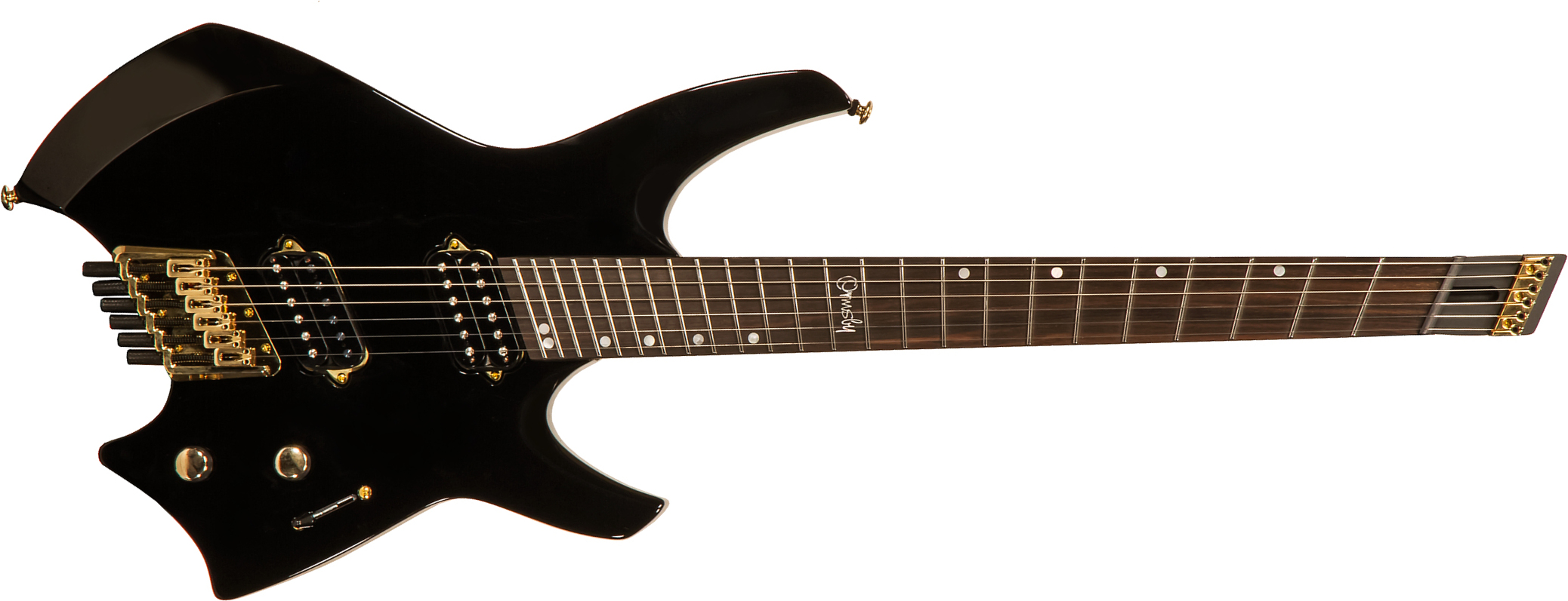Ormsby Goliath Headless Gtr 6c Multiscale 2h Ht Eb - Tuxedo Black - Str shape electric guitar - Main picture
