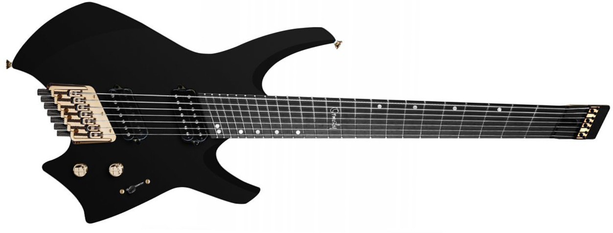 Ormsby Goliath Headless Gtr 7c Multiscale 2h Ht Eb - Tuxedo Black - Multi-Scale Guitar - Main picture