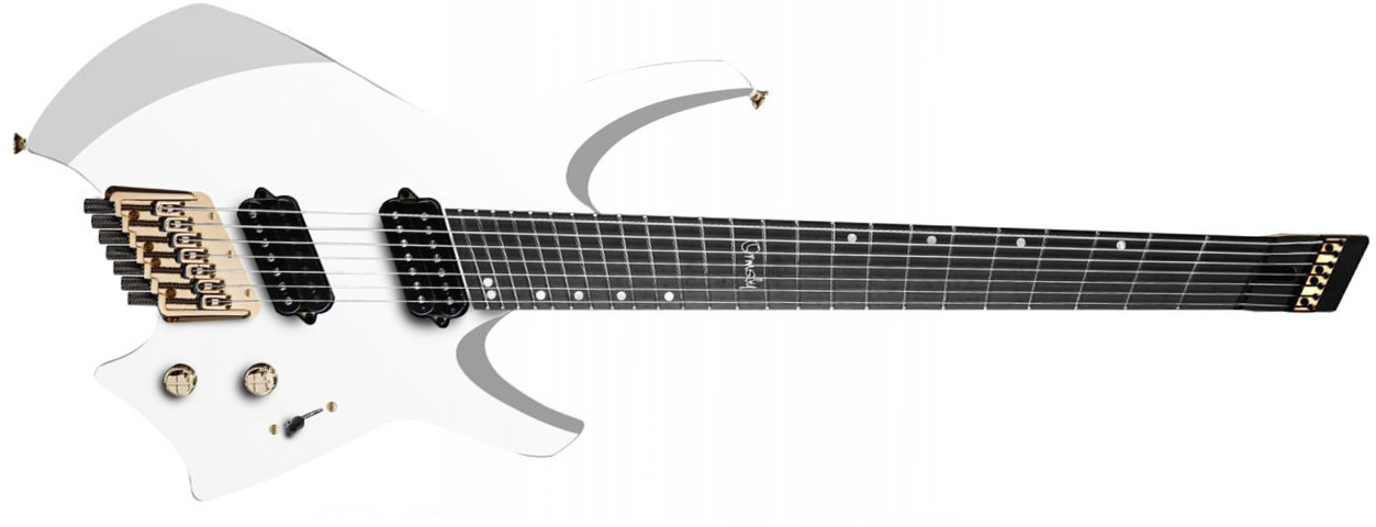 Ormsby Goliath Headless Gtr 7c Multiscale 2h Ht Eb - Ermine White - Multi-Scale Guitar - Main picture