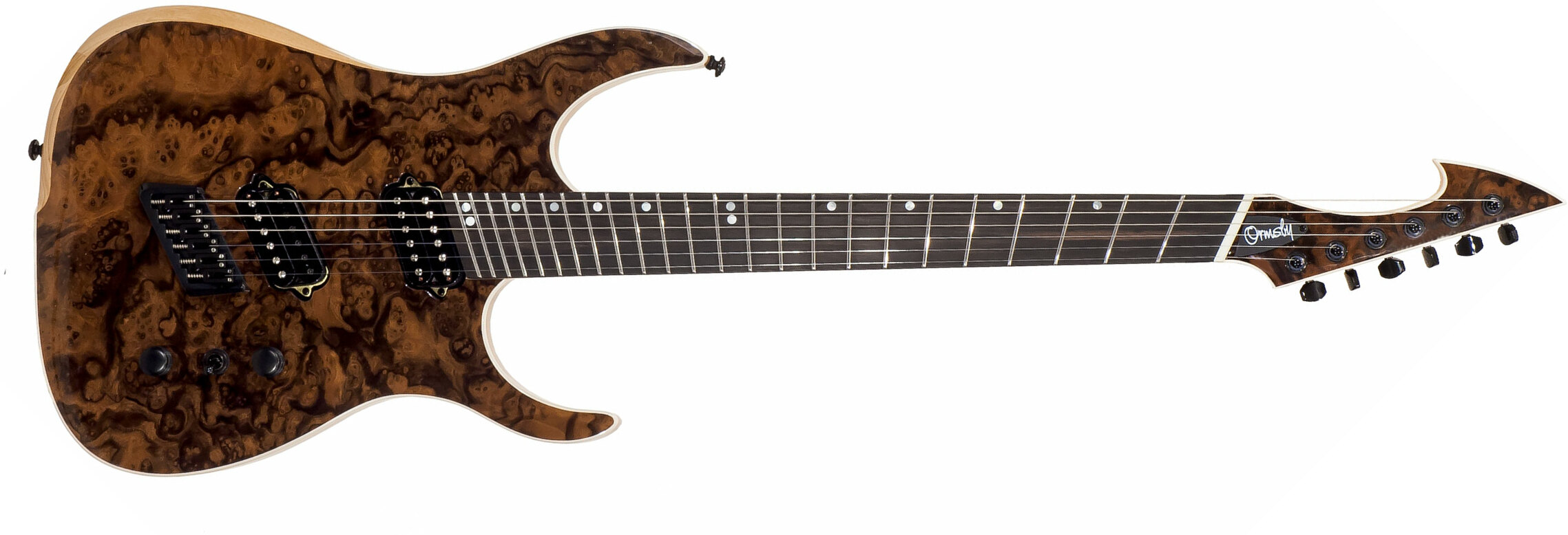 Ormsby Hype Gtr 6 Swamp Ash Walnut Burl Hh Ht Eb - Natural - Multi-Scale Guitar - Main picture