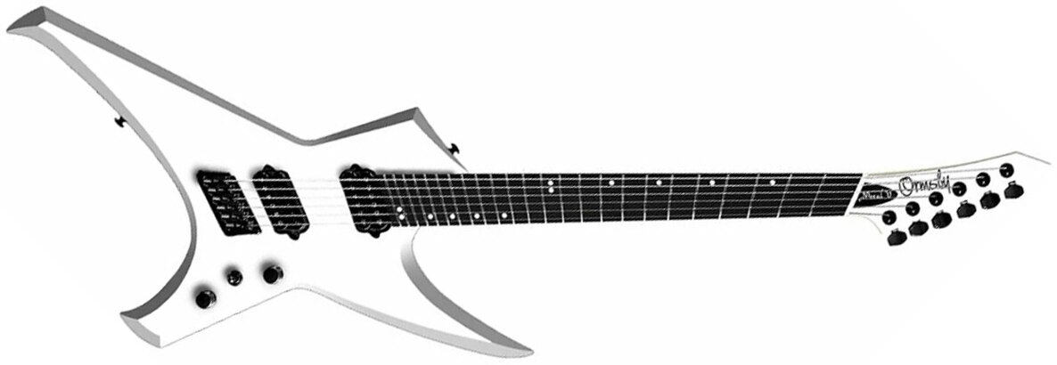 Ormsby Metal X Gtr Run 16 Multiscale 2h Ht Eb - Ermine White - Metal electric guitar - Main picture