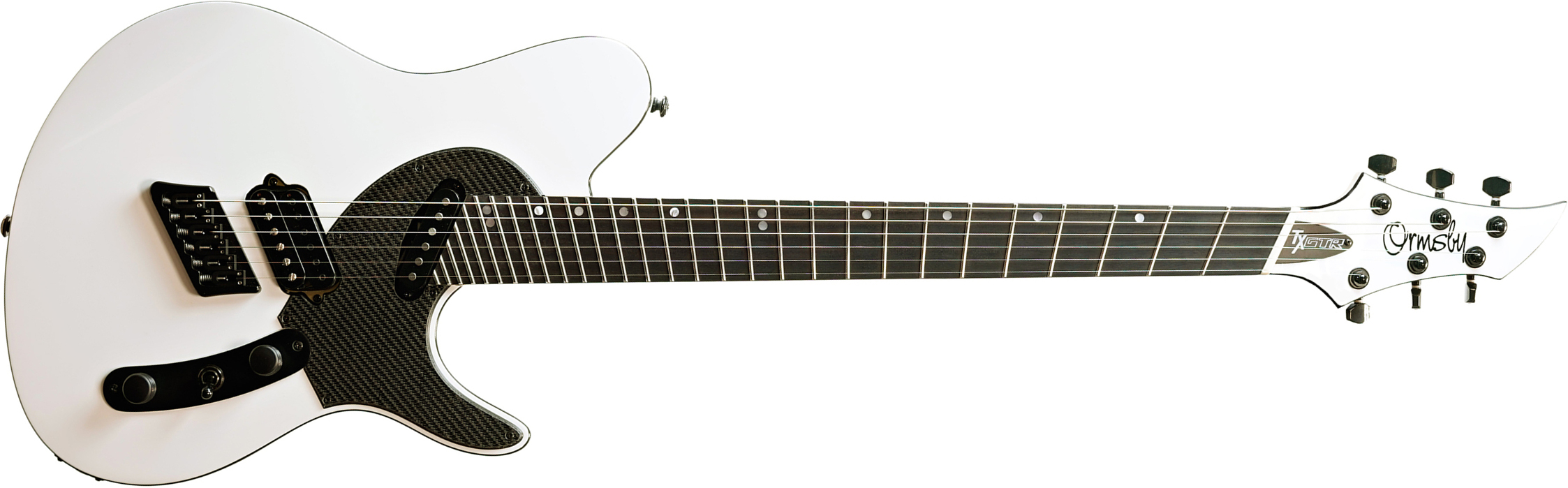 Ormsby Tx Gtr Carbon 6c Multiscale Hs Ht Eb - Ermine White - Tel shape electric guitar - Main picture