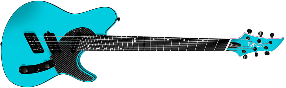 Ormsby Tx Gtr Carbon 6c Multiscale Hs Ht Eb - Azure Blue - Tel shape electric guitar - Main picture
