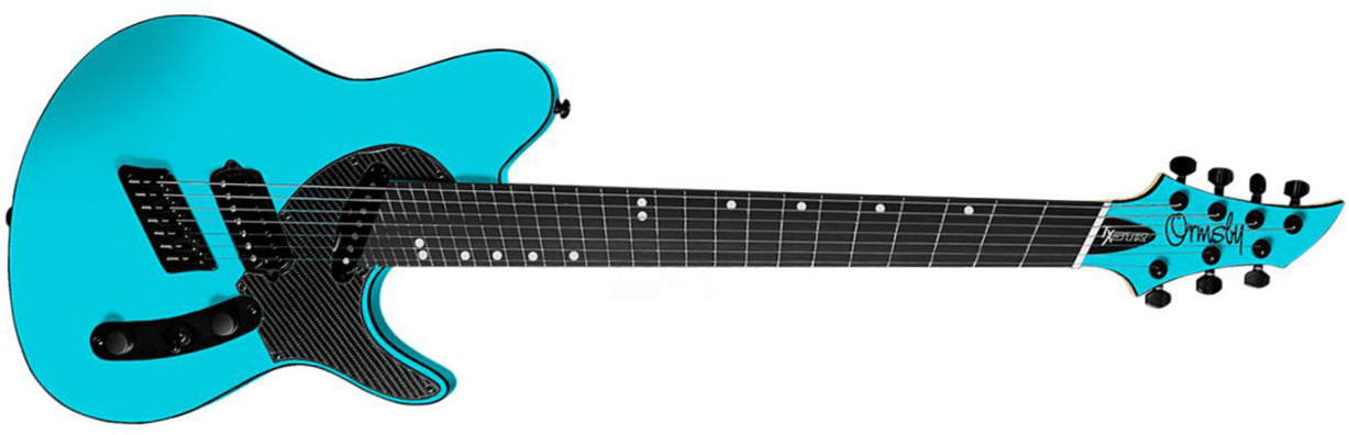 Ormsby Tx Gtr Carbon 7c Multiscale Hs Ht Eb - Azure Blue - Multi-Scale Guitar - Main picture