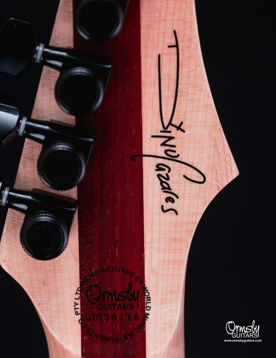 Ormsby Dino Cazares Dc Gtr 7c Signature Baritone H Seymour Duncan Ht Eb - Red Camo - 7 string electric guitar - Variation 4