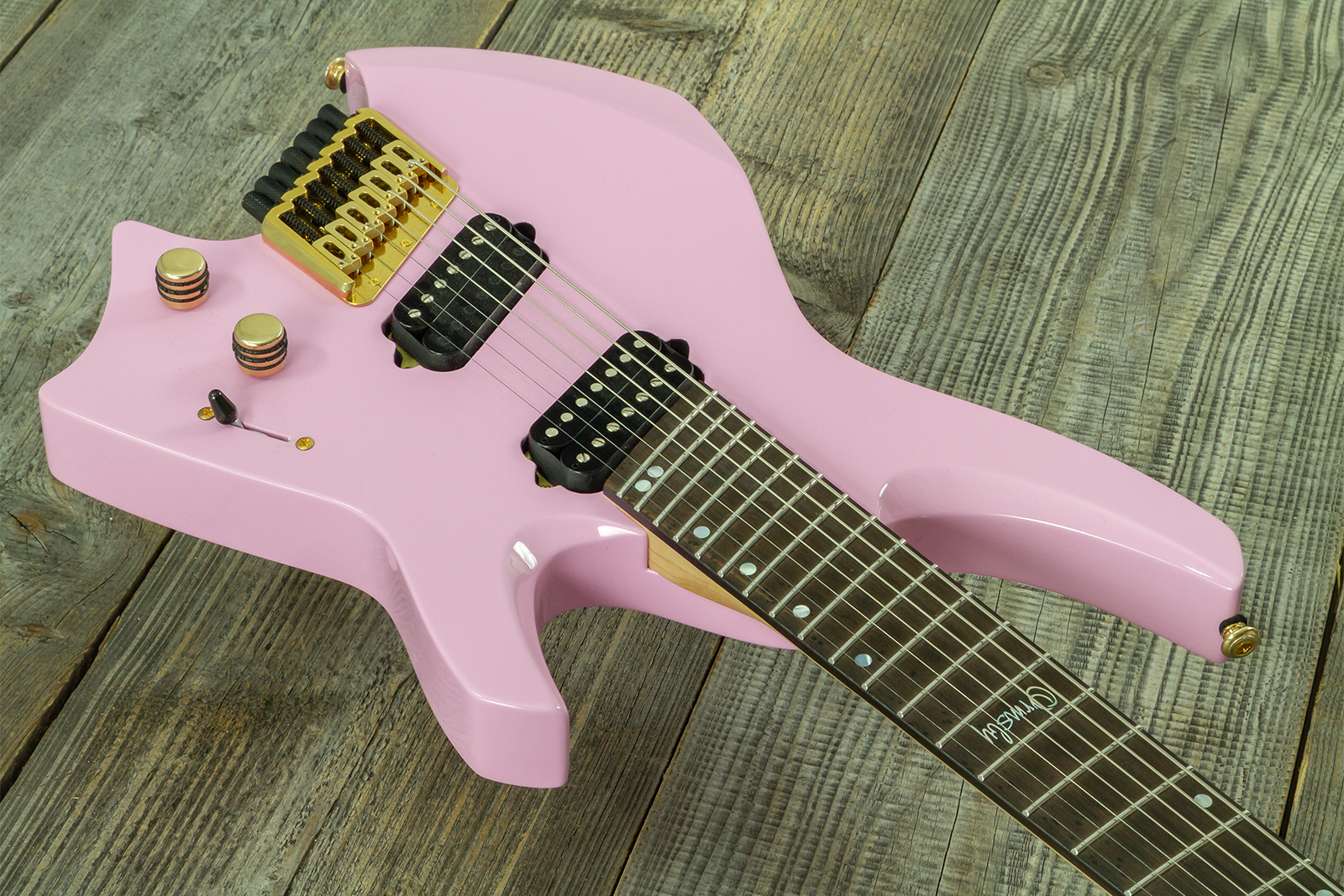 Ormsby Goliath Headless 7 Gtr Run 14 7c Multiscale 2h Ht Eb - Shell Pink - Multi-Scale Guitar - Variation 2