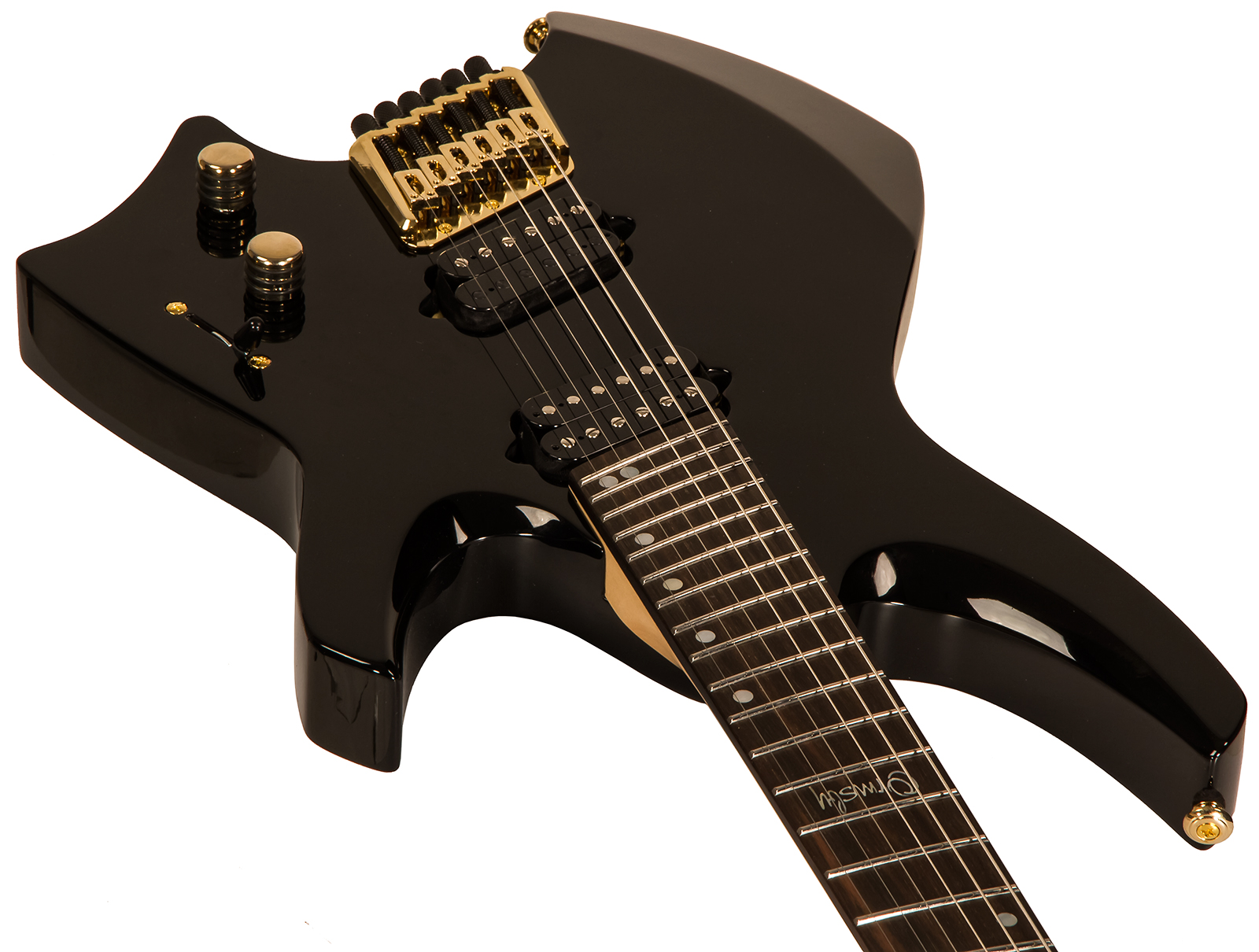 Ormsby Goliath Headless Gtr 6c Multiscale 2h Ht Eb - Tuxedo Black - Str shape electric guitar - Variation 4