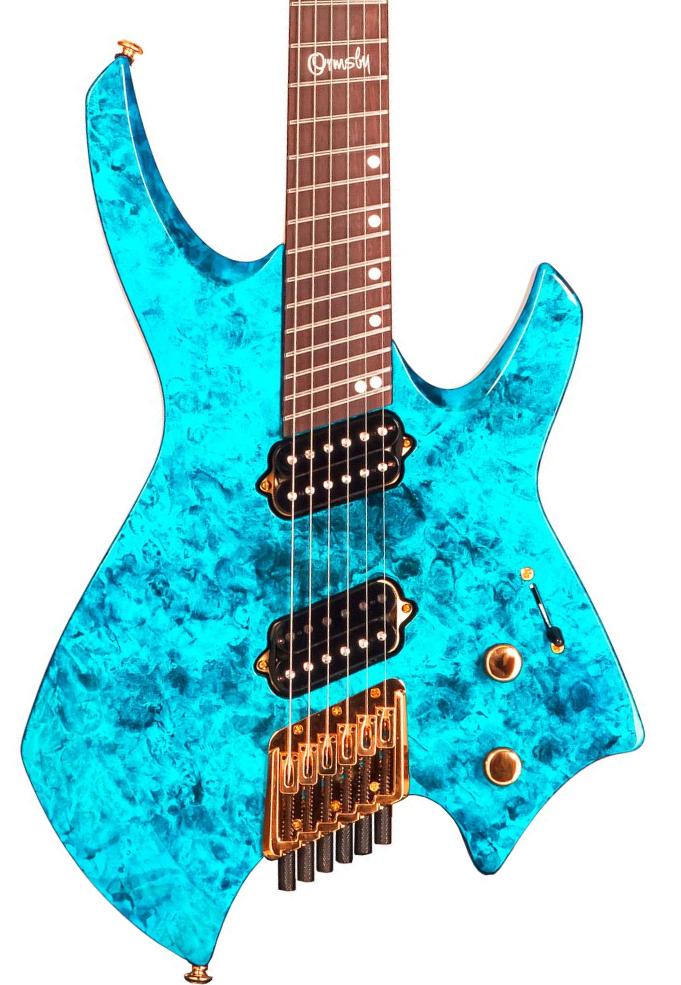 Multi-scale guitar Ormsby Roberto Barros Goliath Headless GTR Ltd - Cyborg green