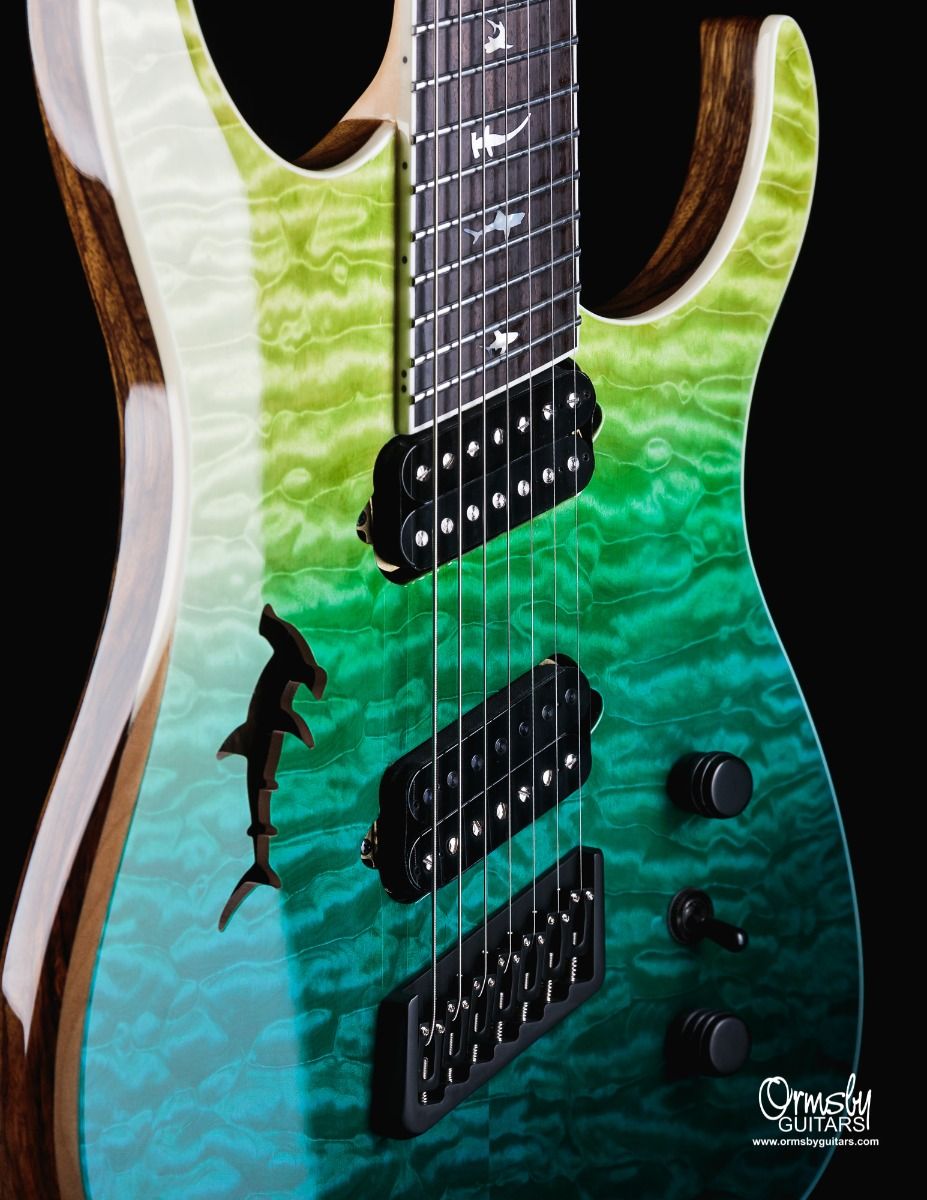 Ormsby Hype Gtr Shark 7c Multiscale 2h Ht Eb - Carribean Blue/green - Multi-Scale Guitar - Variation 3