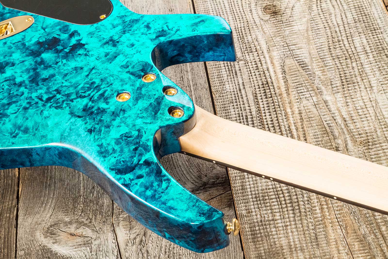 Ormsby Roberto Barros Goliath Headless Gtr Signature 6c Multiscale 2h Ht Eb - Cyborg Green - Multi-Scale Guitar - Variation 6